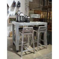 Galv. Barbord 2 Fliser (50 x 50 cm) - Bordben: 8 x 8 cm - m. 2 stole