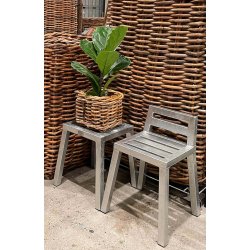 Galvaniseret Taburet m. Rygln