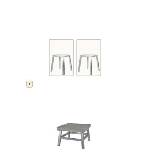 Galvaniseret Loungebord m. betonflise (st m. 2 taburetter)