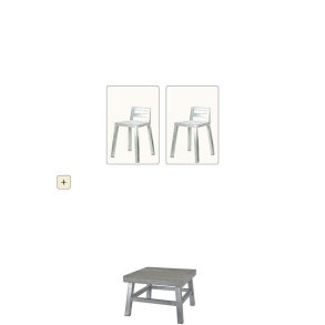 Galvaniseret Loungebord m. betonflise (st m. 2 taburetter m. rygl.)