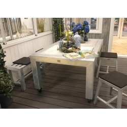 Galv. Spisebord 2 Fliser (60 x 60 cm) - Bordben: 10 x 10 cm