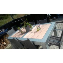 Galv. Spisebord 2 Fliser (60 x 60 cm) - Bordben: 10 x 10 cm