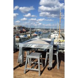 Galv. Spisebord 2 Fliser (60 x 60 cm) - Bordben: 10 x 10 cm