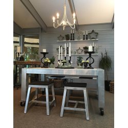 Galv. Spisebord 2 Fliser (60 x 60 cm) - Bordben: 10 x 10 cm