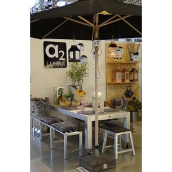 Galv. Spisebord 3 Fliser (60 x 60 cm) - Bordben: 10 x 10 cm