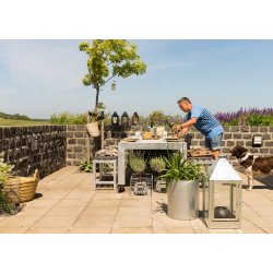 Galv. Spisebord 4 Fliser (60 x 60 cm) - Bordben: 10 x 10 cm