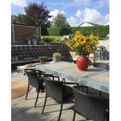 Galv. Spisebord 4 Fliser (60 x 60 cm) - Bordben: 10 x 10 cm