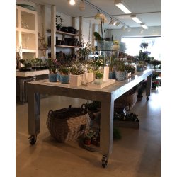 Galv. Spisebord 4 Fliser (60 x 60 cm) - Bordben: 10 x 10 cm