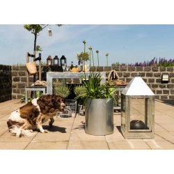 Galv. Spisebord 4 Fliser (60 x 60 cm) - Bordben: 10 x 10 cm