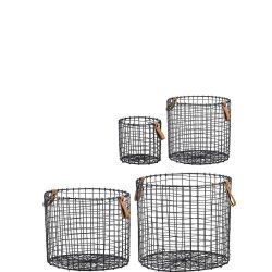 Sort Rund Trdkurv (st m. 4 stk. / 4 str.)