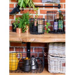 Sort Midi Firkantet Trdkurv (m. 2 lderhanke)