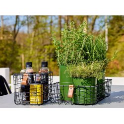 Sort Firkantet Trdkurv/Trdbakke (st m. 7 stk. / 5 str.)