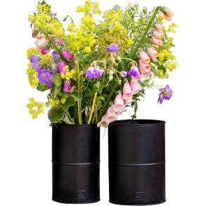 Sort Vase (st m. 2 stk. / 2 str.)