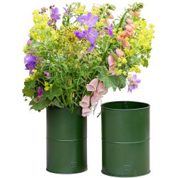 Olivengrn Vase (st m. 2 stk. / 2 str.)