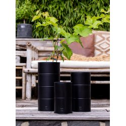 Sort Vase (st m. 3 stk. / 3 str.)