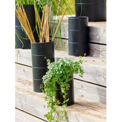 Sort Vase (st m. 3 stk. / 3 str.)