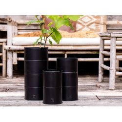 Sort Vase (st m. 3 stk. / 3 str.)