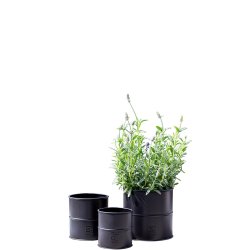 Sort Urtepotte (st m. 3 stk. / 3 str.)