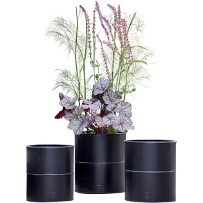 Sort Blomsterspand (st m. 3 stk. / 3 str.)