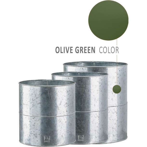 Olivengr�n Blomsterspand (s�t m. 3 stk. / 3 str.)