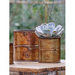 'Kobber/Messing-look' Blomsterspand (s�t m. 2 stk. / 2 str.)