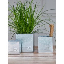 Galv. Firkantet Urtepotte (st m. 3 stk. / 3 str.)