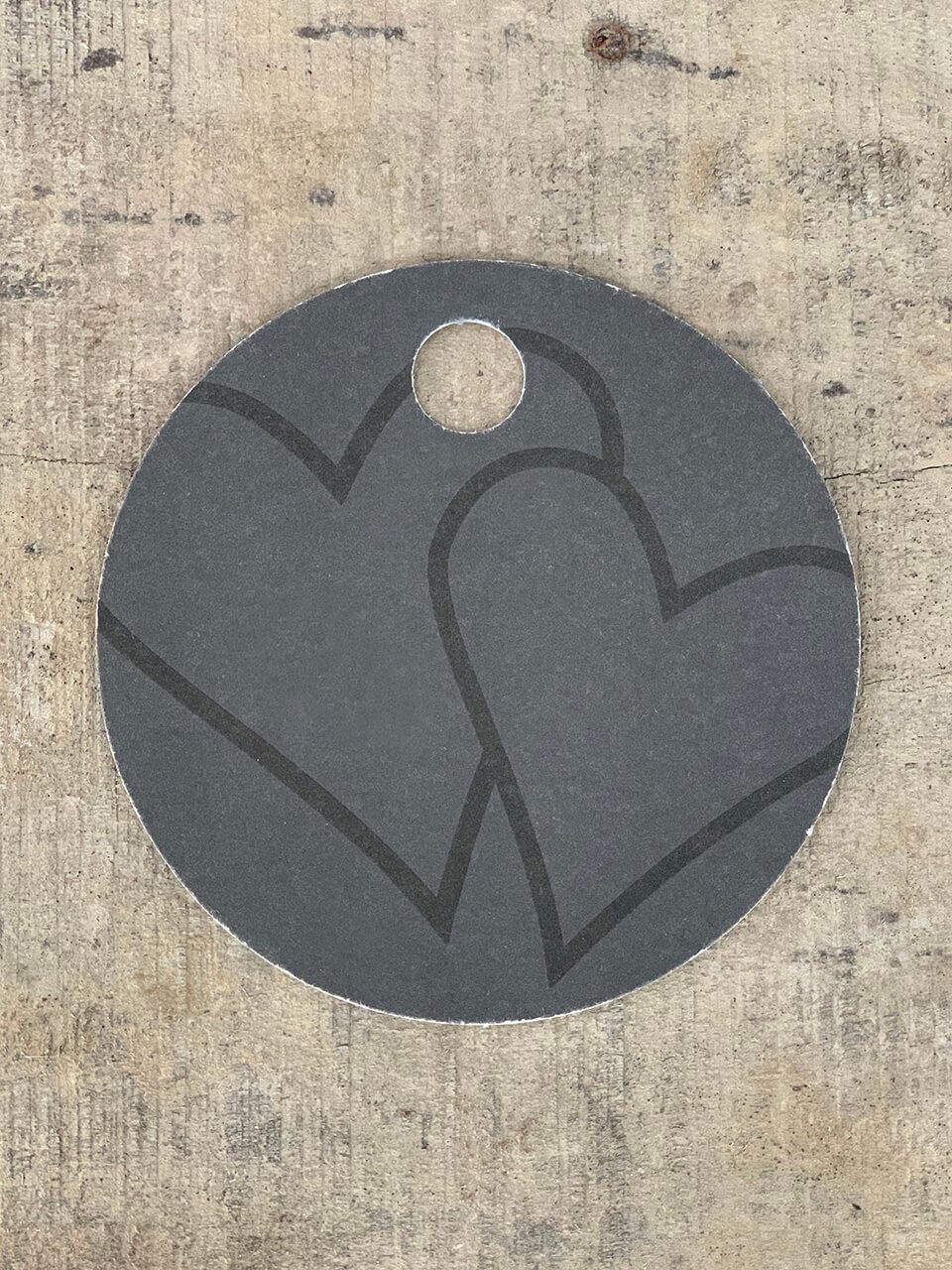 Sort/Hvid Kort - Hearts (pakke m. 20 stk.) - Runde Kort - Sort/Hvid ...