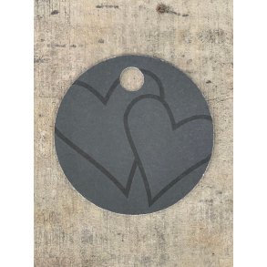 Sort/Hvid Kort - Hearts (pakke m. 20 stk.)