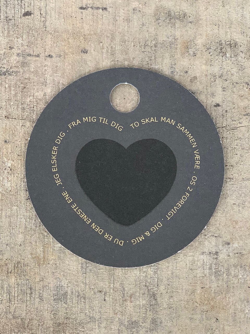 Sort/Hvid Kort - Hjerte m/tekst (pakke m. 20 stk.) - Runde Kort - Sort ...