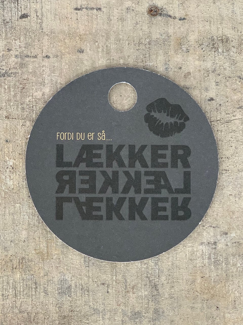 Sort/Hvid Kort - Du er så lækker (pakke m. 20 stk.) - Runde Kort - Sort ...