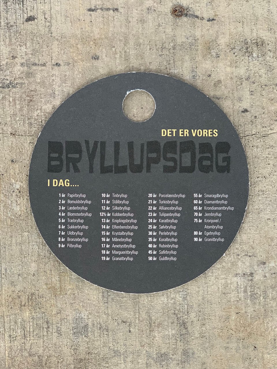 Sort/Hvid Kort - Vores Bryllupsdag (pakke m. 20 stk.) - Runde Kort ...