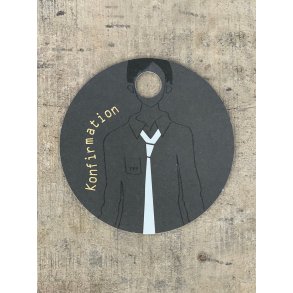 Sort/Hvid Kort - Konfi Boy (pakke m. 20 stk.)