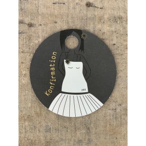 Sort/Hvid Kort - Konfi Girl (pakke m. 20 stk.)