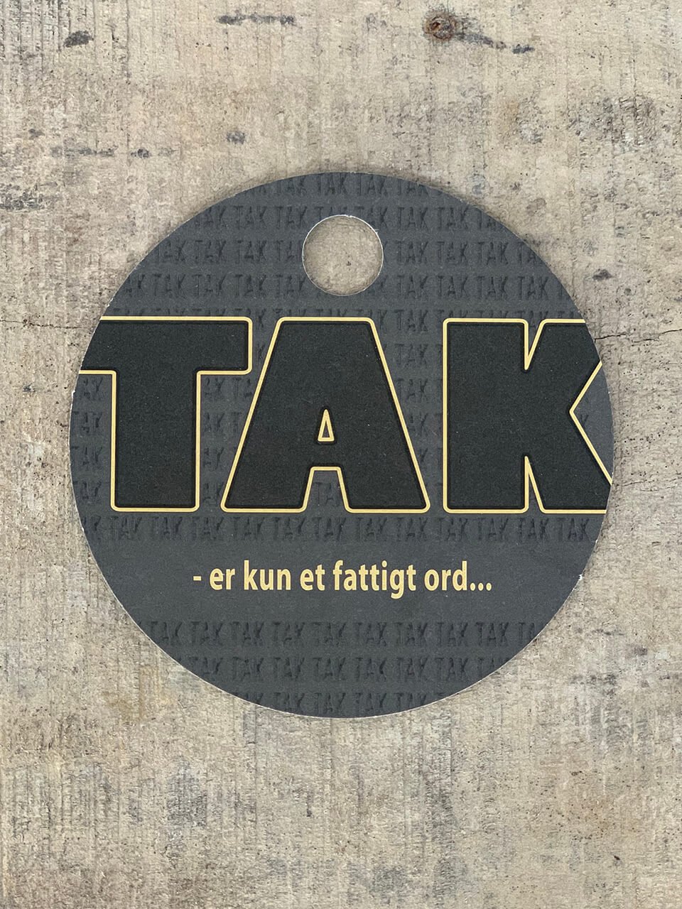 Sort/Hvid Kort - Tak Fattigt Ord (pakke m. 20 stk.) - Runde Kort - Sort ...