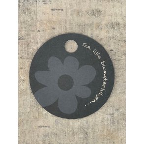 Sort/Hvid Kort - Blomsterhilsen (pakke m. 20 stk.)