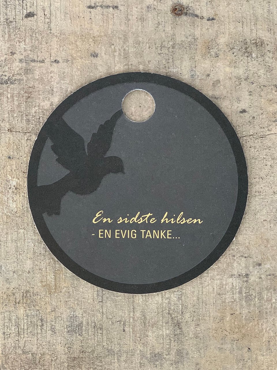 Sort/Hvid Kort - Sidste hilsen Due (pakke m. 20 stk.) - Runde Kort ...