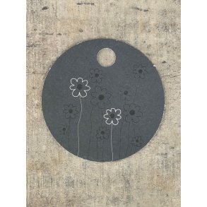 Sort/Hvid Kort - Flower stalk (pakke m. 20 stk.)