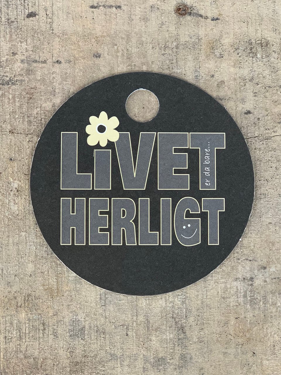 Sort/Hvid Kort - Livet er herligt (pakke m. 20 stk.) - Runde Kort ...