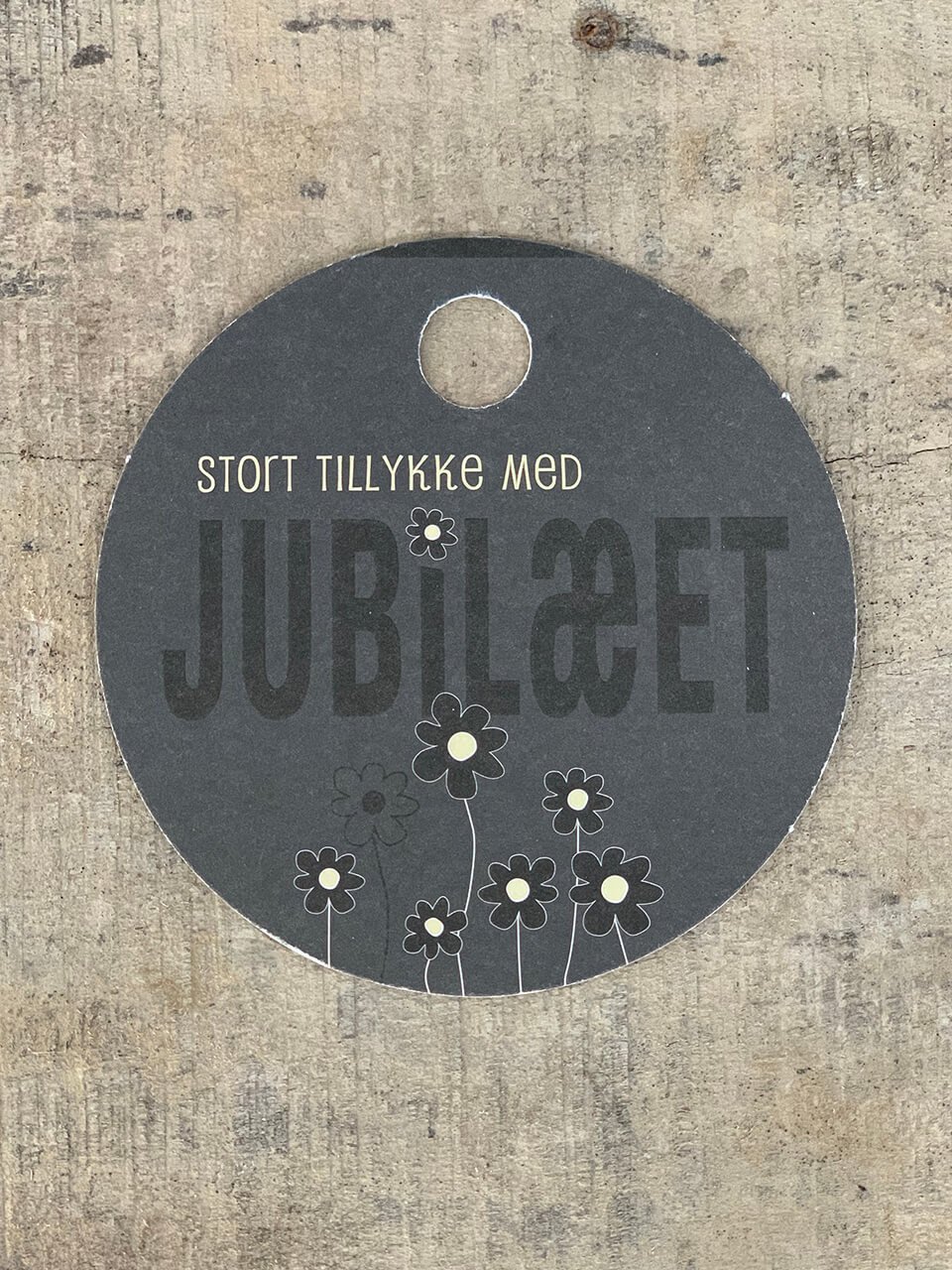 Sort/Hvid Kort - Jubilæet (pakke m. 20 stk.) - Runde Kort - Sort/Hvid ...