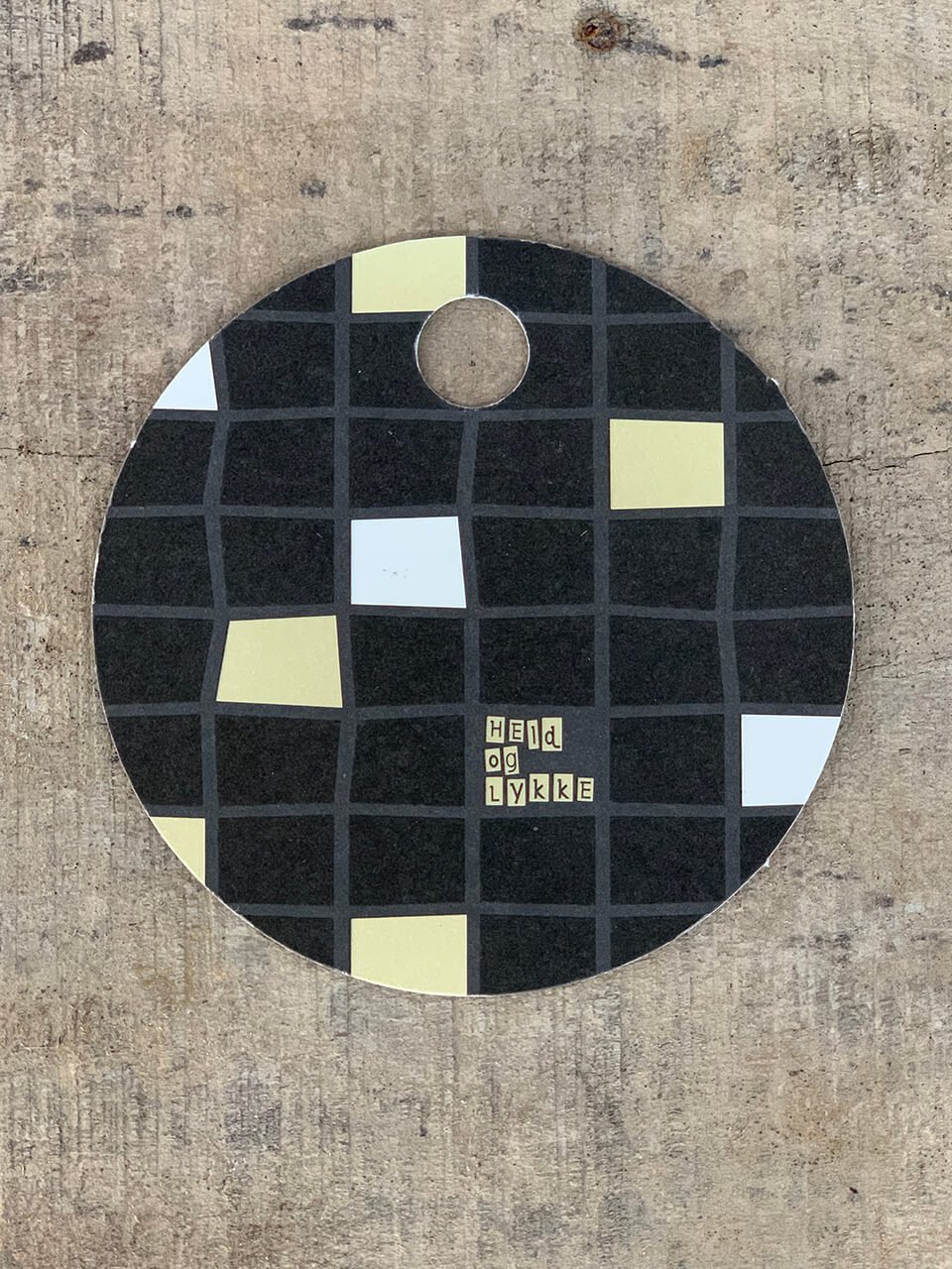 Sort/Hvid Kort - Held og Lykke (pakke m. 20 stk.) - Runde Kort - Sort ...