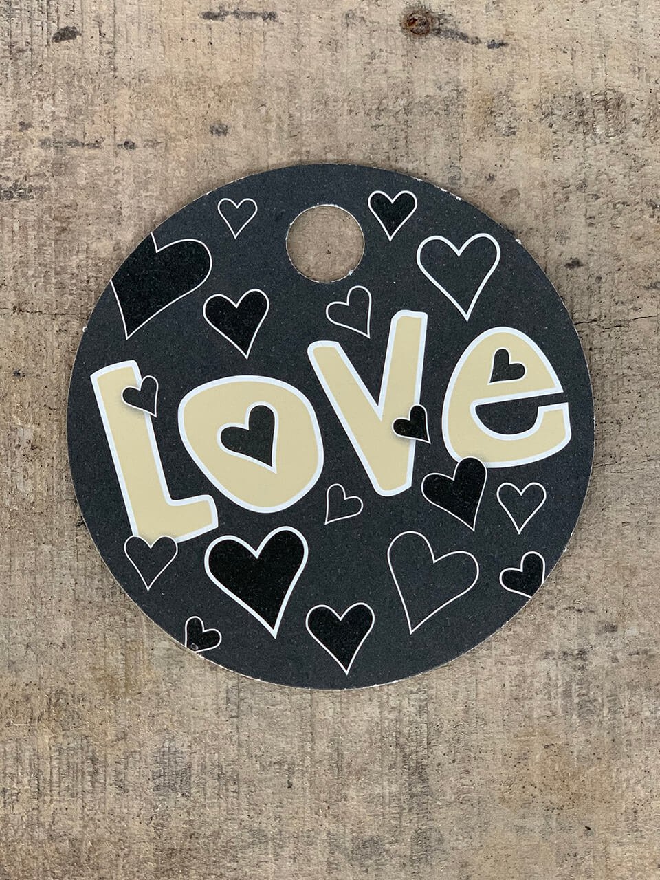 Sort/Hvid Kort - Love (pakke m. 20 stk.) - Runde Kort - Sort/Hvid - A2 ...