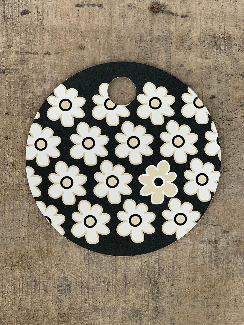 Sort/Hvid Kort - Flower wall (pakke m. 20 stk.) - Runde Kort - Sort ...