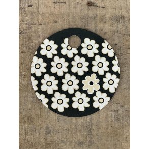 Sort/Hvid Kort - Flower wall (pakke m. 20 stk.)