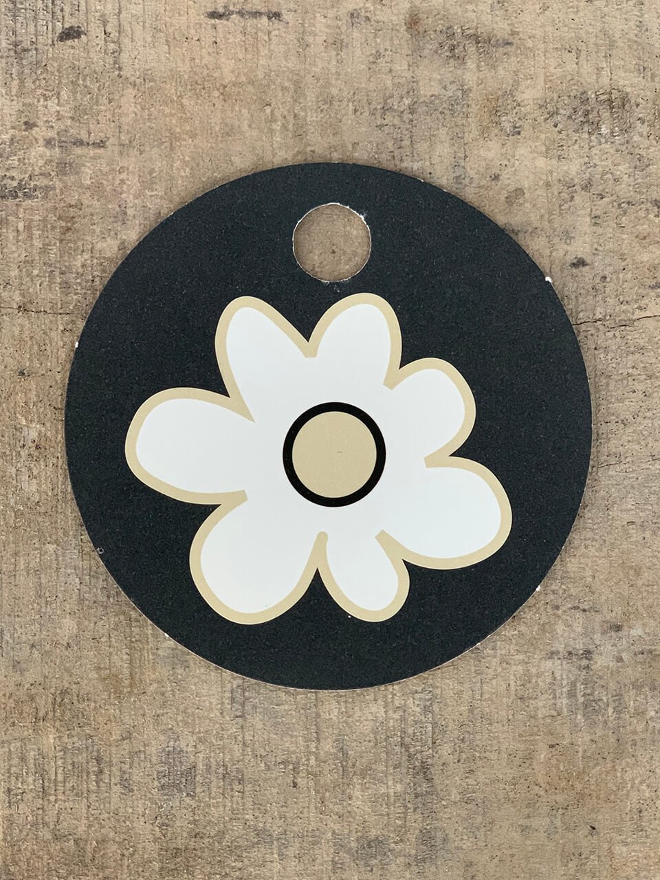 Sort/Hvid Kort - Big flower (pakke m. 20 stk.) - Runde Kort - Sort/Hvid ...