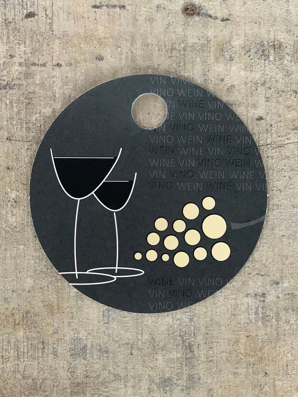 Sort/Hvid Kort - Wine (pakke m. 20 stk.) - Runde Kort - Sort/Hvid - A2 ...