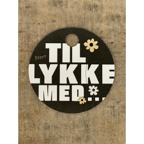 Sort/Hvid Kort - Tillykke med... (pakke m. 20 stk.)