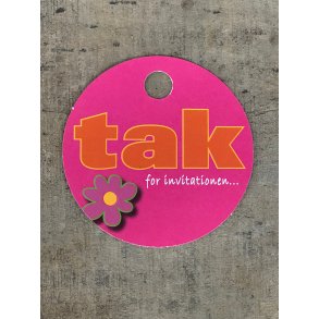 Farve Kort - Tak for invitation (pakke m. 20 stk.)