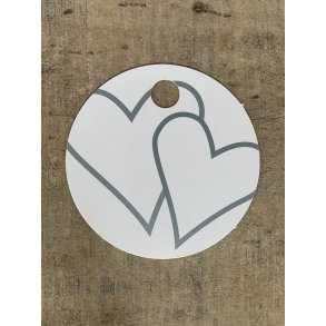 Hvid/Slv Kort - Hearts (pakke m. 20 stk.)
