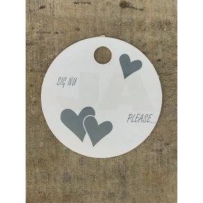 Hvid/Slv Kort - Sig nu ja (pakke m. 20 stk.)