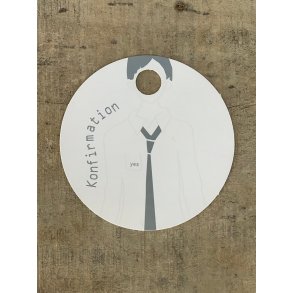 Hvid/Slv Kort - Konfi Boy (pakke m. 20 stk.)